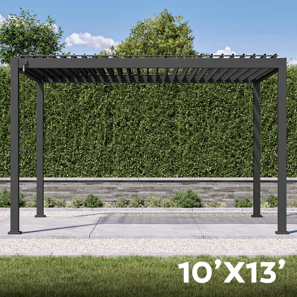 Outdoor Aluminum Pergola with Adjustable Louvred Roof