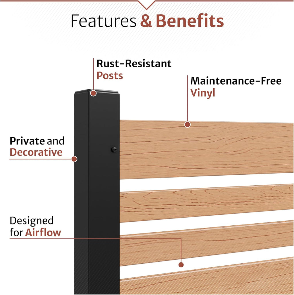 Privacy Screen with Planter Box 6ft H x 3.8ft W x 1ft L