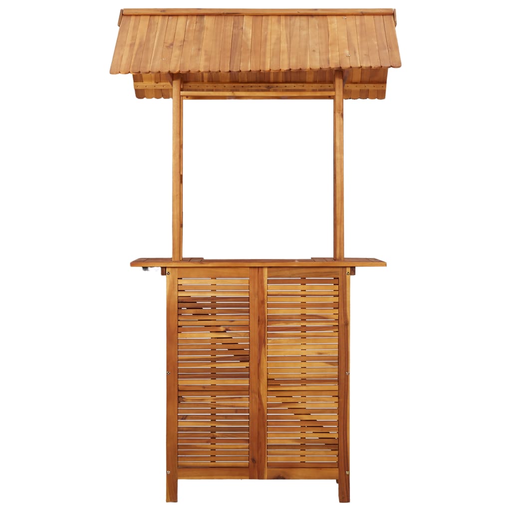 NNEVL Outdoor Bar Table with Rooftop 122x106x217 cm Solid Acacia Wood