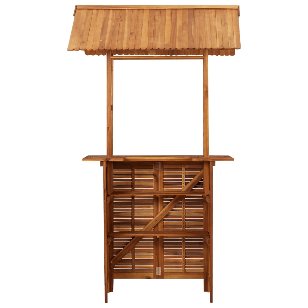NNEVL Outdoor Bar Table with Rooftop 122x106x217 cm Solid Acacia Wood