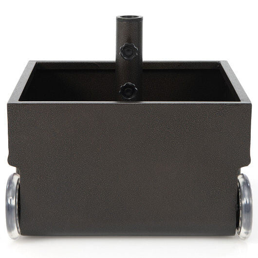150 Pounds Patio Umbrella Base Stand Wheels Planter Outdoor-Black