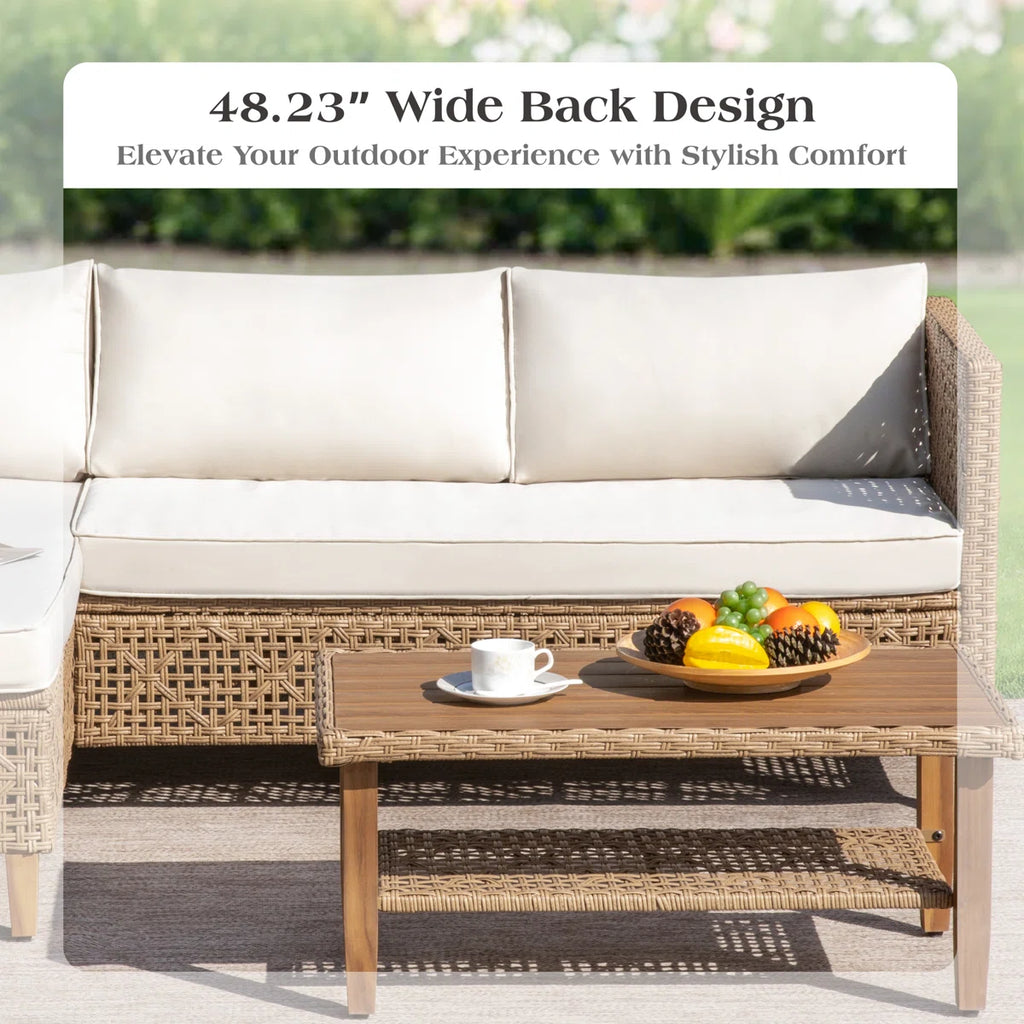 Outdoor Wicker Patio Conversation Furniture Set