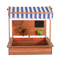 Sandbox Wooden Canopy Sandbox With Cover Funnel Outdoor Toys