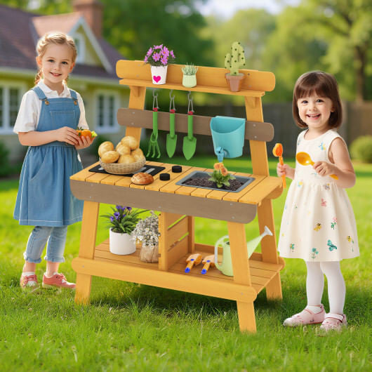 Outdoor Mud Kitchen for Kids Wooden Play Kitchen Toy