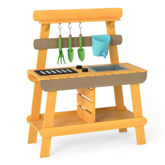 Outdoor Mud Kitchen for Kids Wooden Play Kitchen Toy