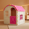 Pink Outdoor Plastic Playhouse Weather Resistant For Kids